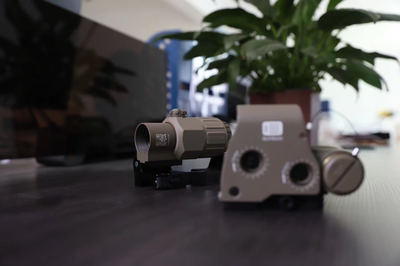 沙色558+G33全息内红点快拆侧翻增倍镜三倍瞄准镜HHS泥色套装与预包装及散装食品的跨界应用